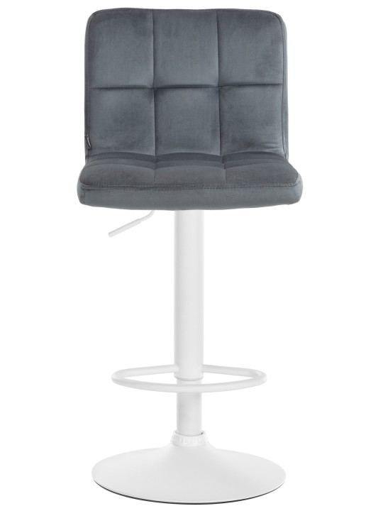 Tabouret de bar velours Pérou, gris foncé