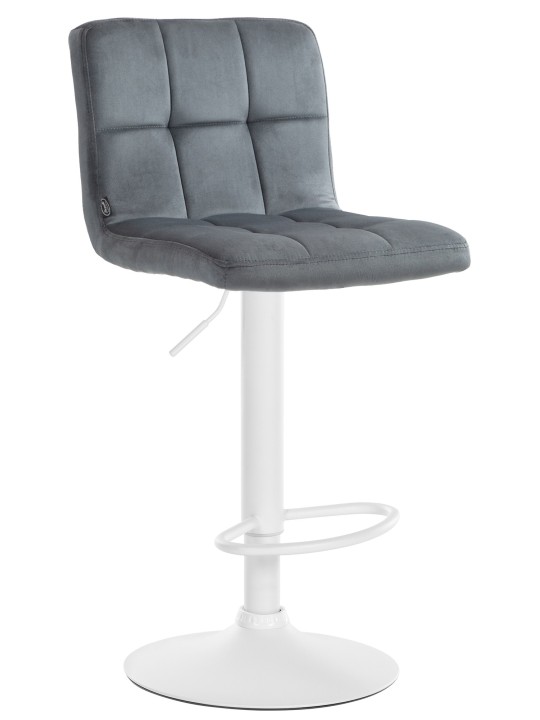Tabouret de bar velours Pérou, gris foncé
