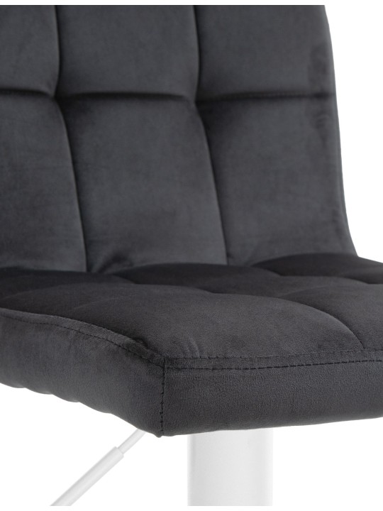 Tabouret de bar velours Pérou, noir