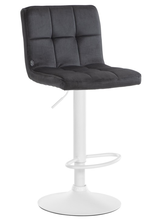 Tabouret de bar velours Pérou, noir