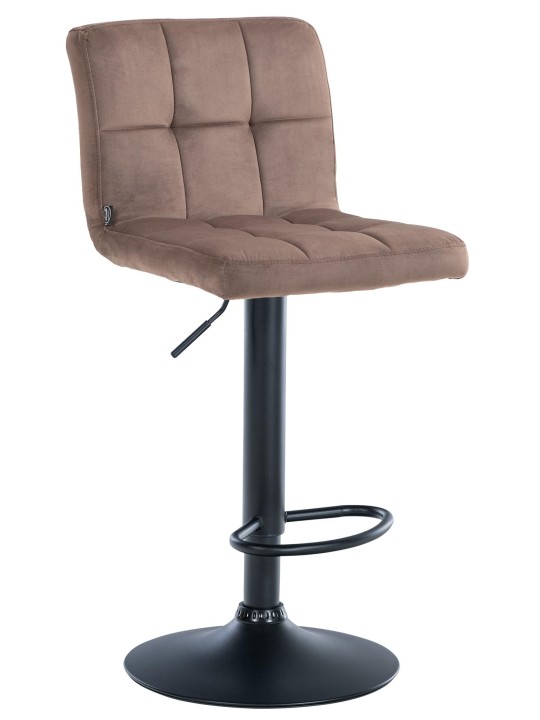 Tabouret de bar velours Pérou, brun