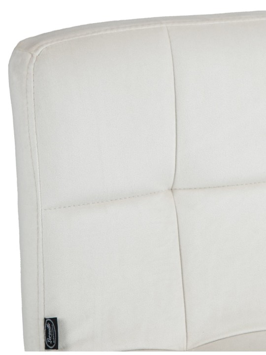 Tabouret de bar velours Pérou, crème