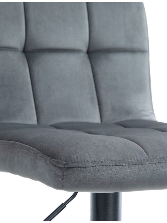 Tabouret de bar velours Pérou, gris foncé