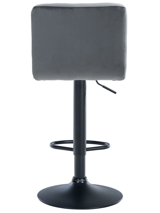Tabouret de bar velours Pérou, gris foncé