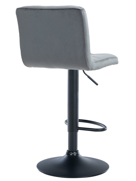 Tabouret de bar velours Pérou, gris foncé