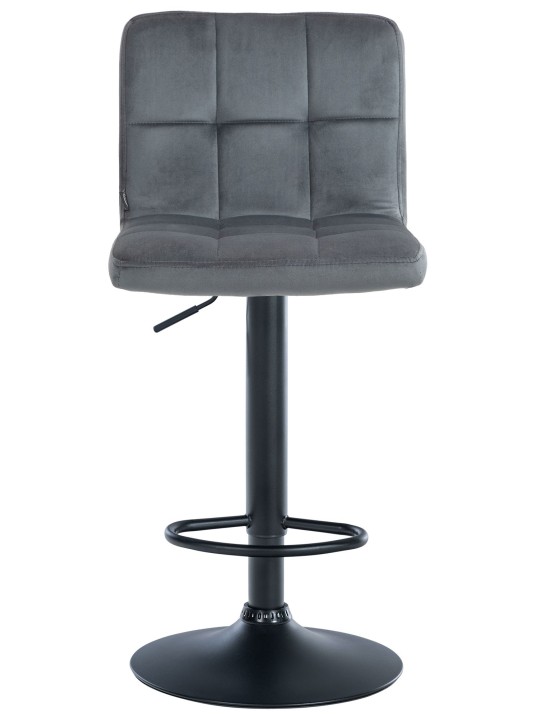 Tabouret de bar velours Pérou, gris foncé