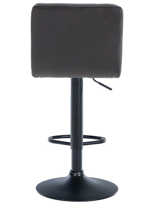 Tabouret de bar velours Pérou, noir