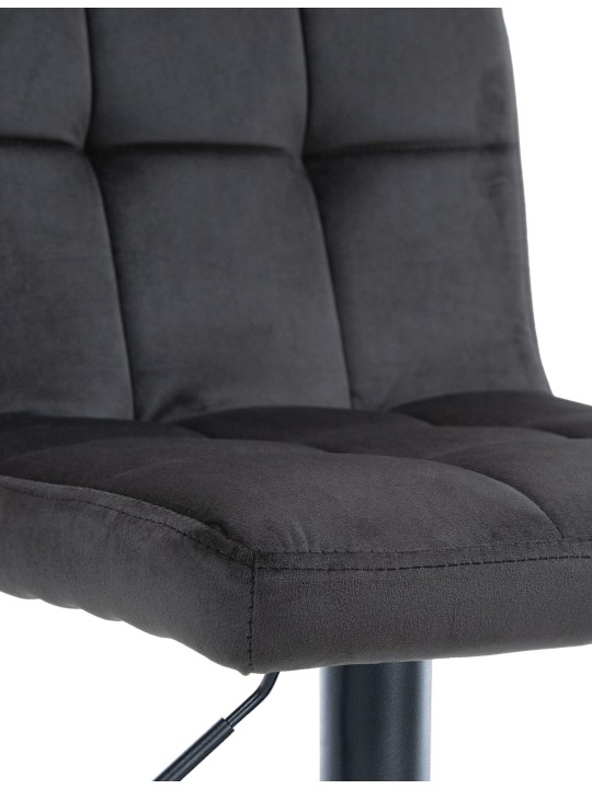 Tabouret de bar velours Pérou, noir