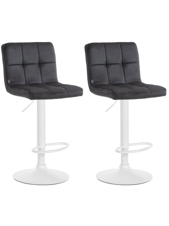 Lot de 2 tabourets de bar velours Pérou, noir