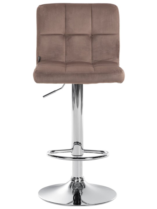 Lot de 2 tabourets de bar Peru velours chrome, brun