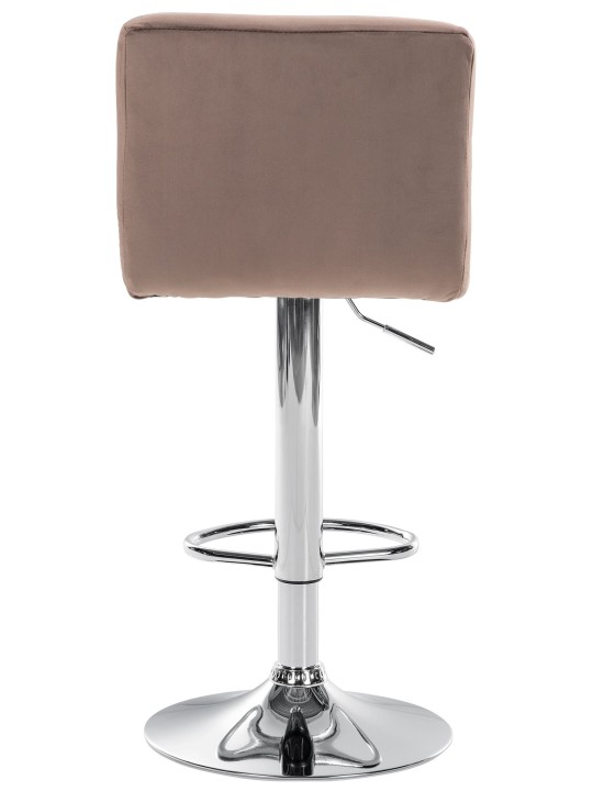 Lot de 2 tabourets de bar Peru velours chrome, brun