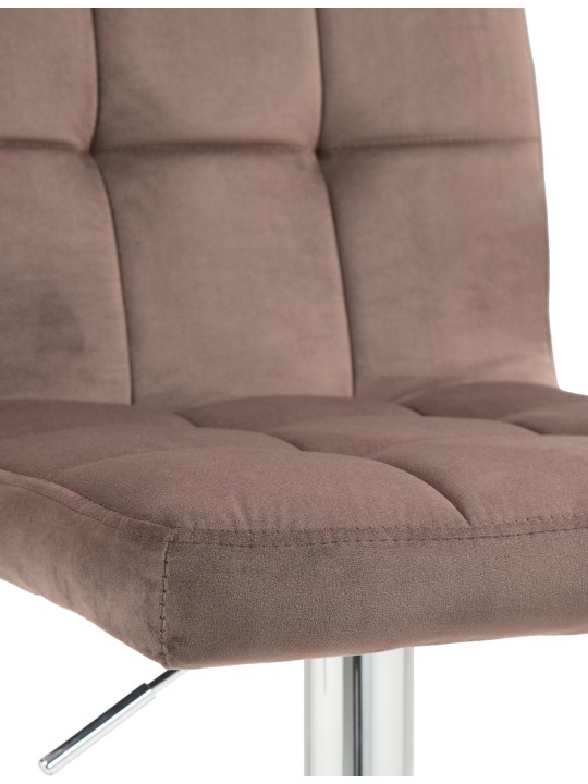 Lot de 2 tabourets de bar Peru velours chrome, brun