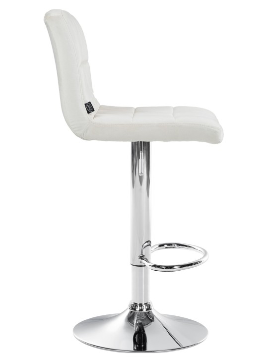 Lot de 2 tabourets de bar Peru velours chrome, crème