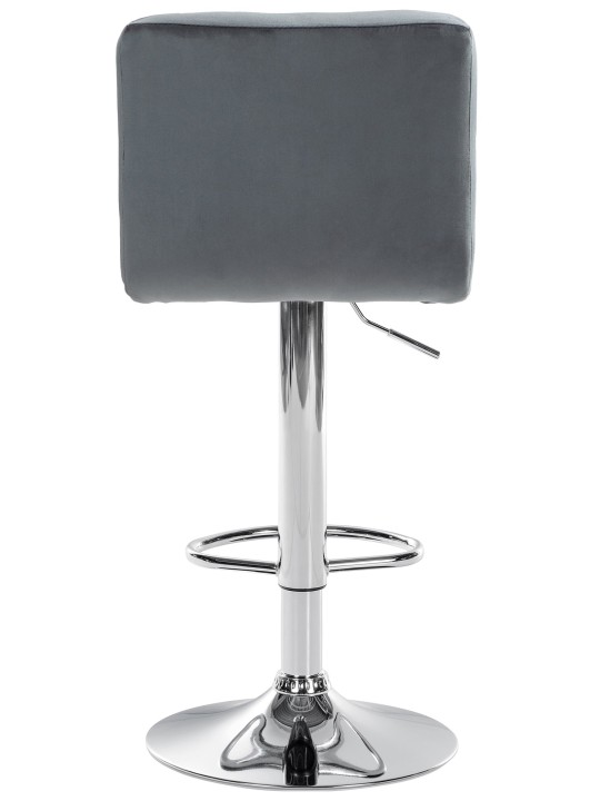 Lot de 2 tabourets de bar Peru velours chrome, gris foncé Lot de 2 tabourets de bar Peru velours chrome, gris foncé