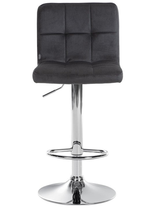 Lot de 2 tabourets de bar Peru velours chrome, noir