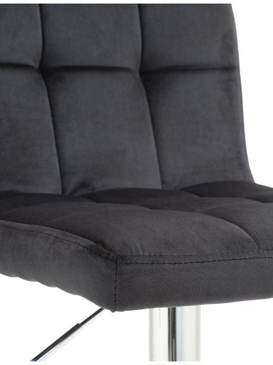 Lot de 2 tabourets de bar Peru velours chrome, noir