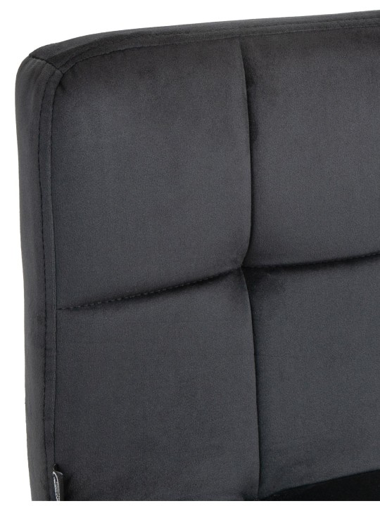 Lot de 2 tabourets de bar Peru velours chrome, noir