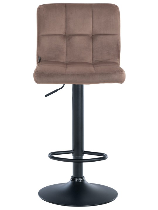 Lot de 2 tabourets de bar velours Pérou, brun