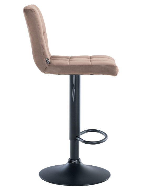 Lot de 2 tabourets de bar velours Pérou, brun