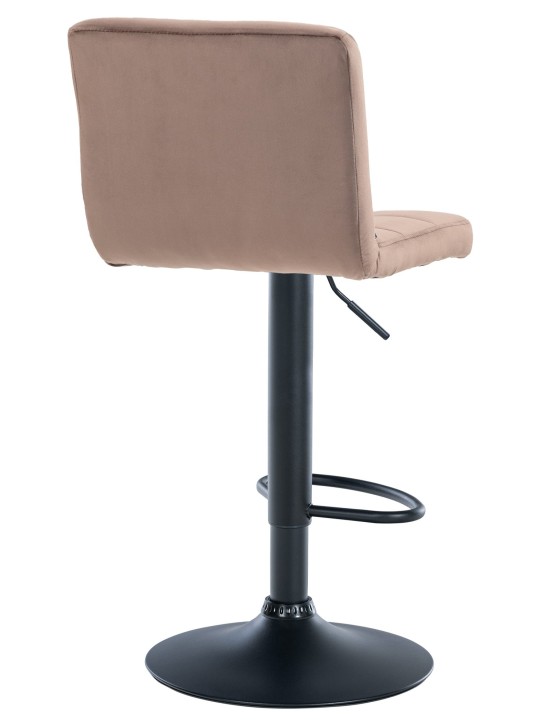 Lot de 2 tabourets de bar velours Pérou, brun