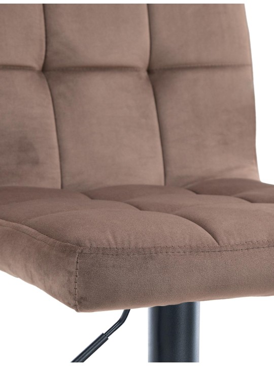 Lot de 2 tabourets de bar velours Pérou, brun