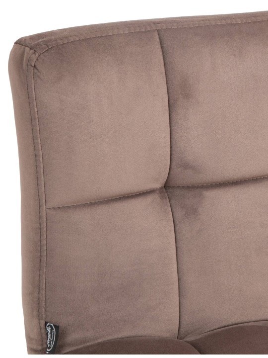 Lot de 2 tabourets de bar velours Pérou, brun