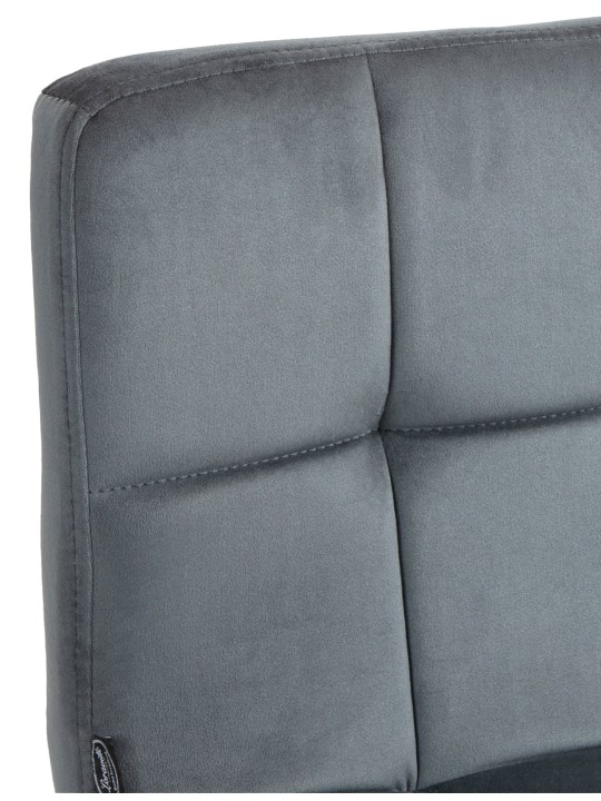 Lot de 2 tabourets de bar velours Pérou, gris foncé