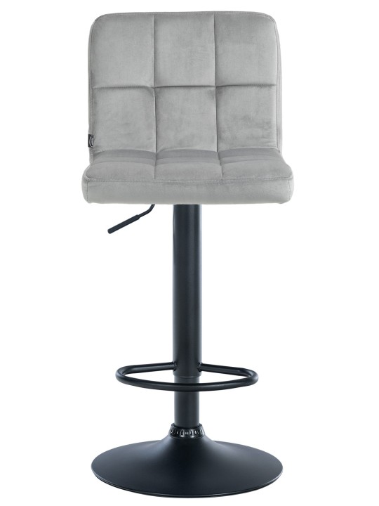 Lot de 2 tabourets de bar velours Pérou, gris