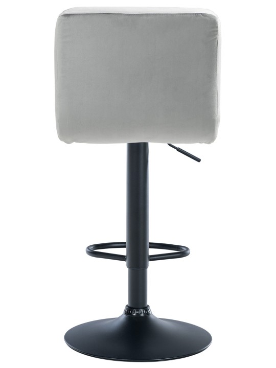 Lot de 2 tabourets de bar velours Pérou, gris