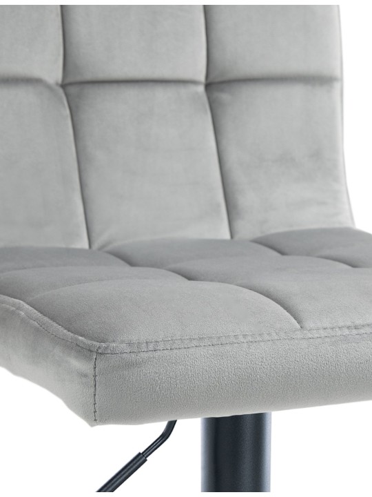 Lot de 2 tabourets de bar velours Pérou, gris