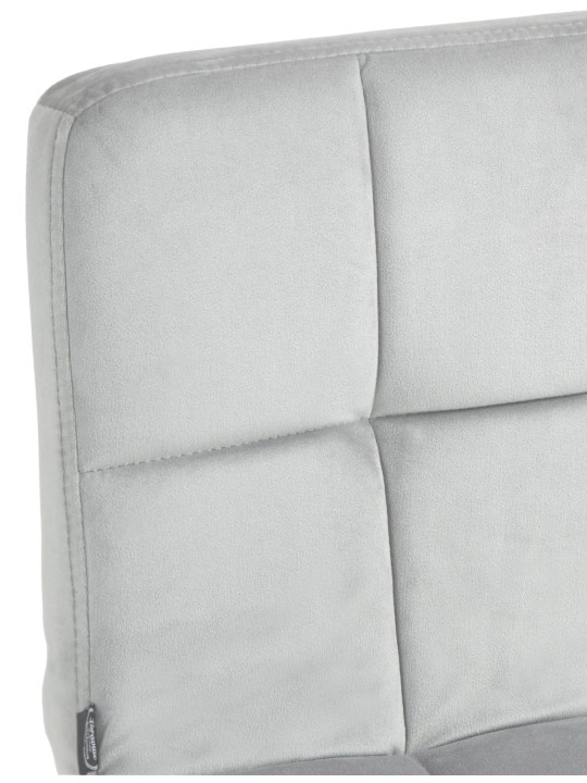 Lot de 2 tabourets de bar velours Pérou, gris