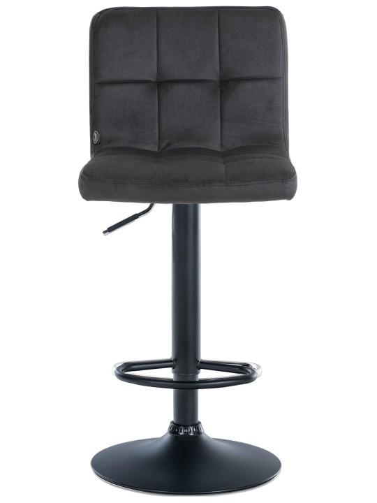 Lot de 2 tabourets de bar velours Pérou, noir