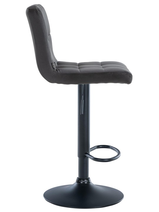 Lot de 2 tabourets de bar velours Pérou, noir