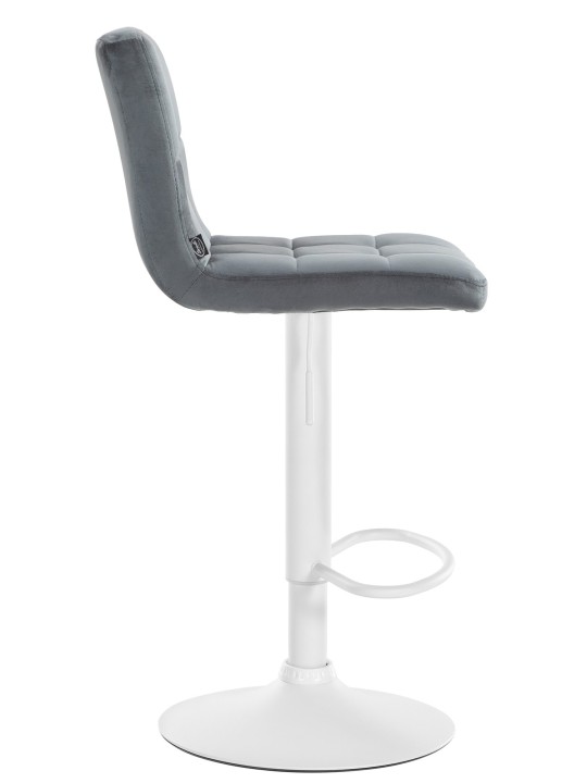 Lot de 2 tabourets de bar velours Pérou, gris foncé