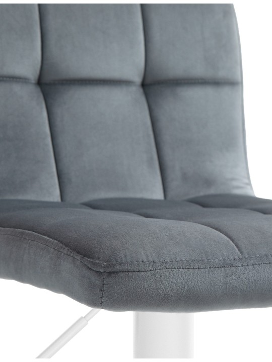 Lot de 2 tabourets de bar velours Pérou, gris foncé