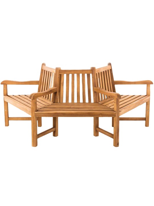 Banc d'arbre Kenna avec accoudoir semi-circulaire 200 cm, teck