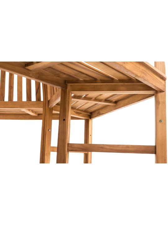 Banc d'arbre Kenna avec accoudoir semi-circulaire 200 cm, teck