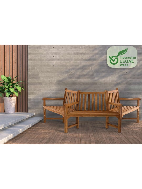 Banc d'arbre Kenna avec accoudoir semi-circulaire 250 cm, teck Banc d'arbre Kenna avec accoudoir semi-circulaire 250 cm, teck