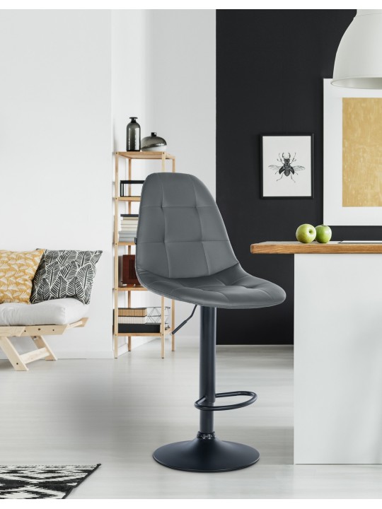 Tabouret de bar Elmore simili cuir B, gris Tabouret de bar Elmore simili cuir B, gris