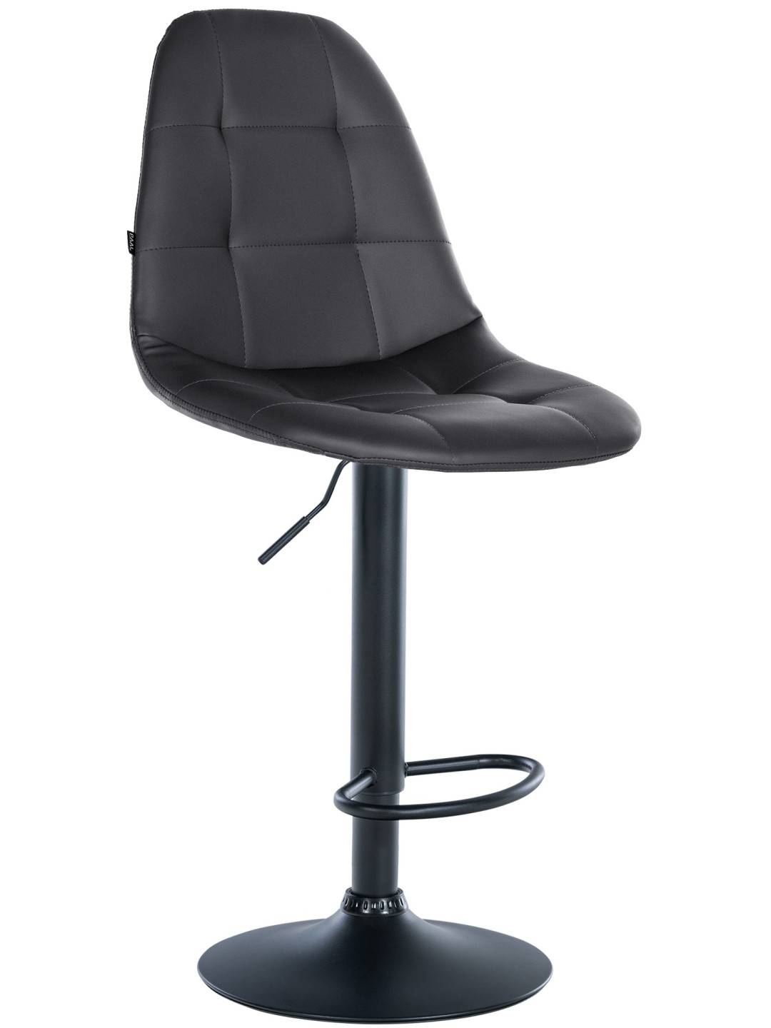 Tabouret de bar Elmore simili cuir B, noir