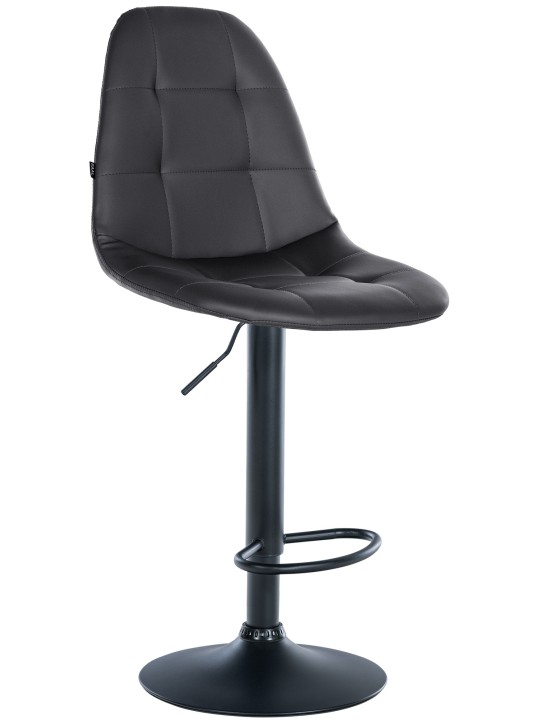Tabouret de bar Elmore simili cuir B, noir