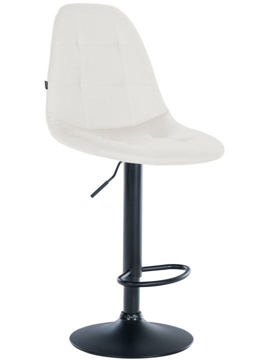 Tabouret de bar Elmore simili cuir B, blanc