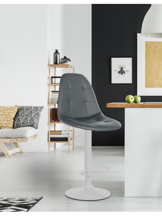 Tabouret de bar Elmore simili cuir W, gris Tabouret de bar Elmore simili cuir W, gris