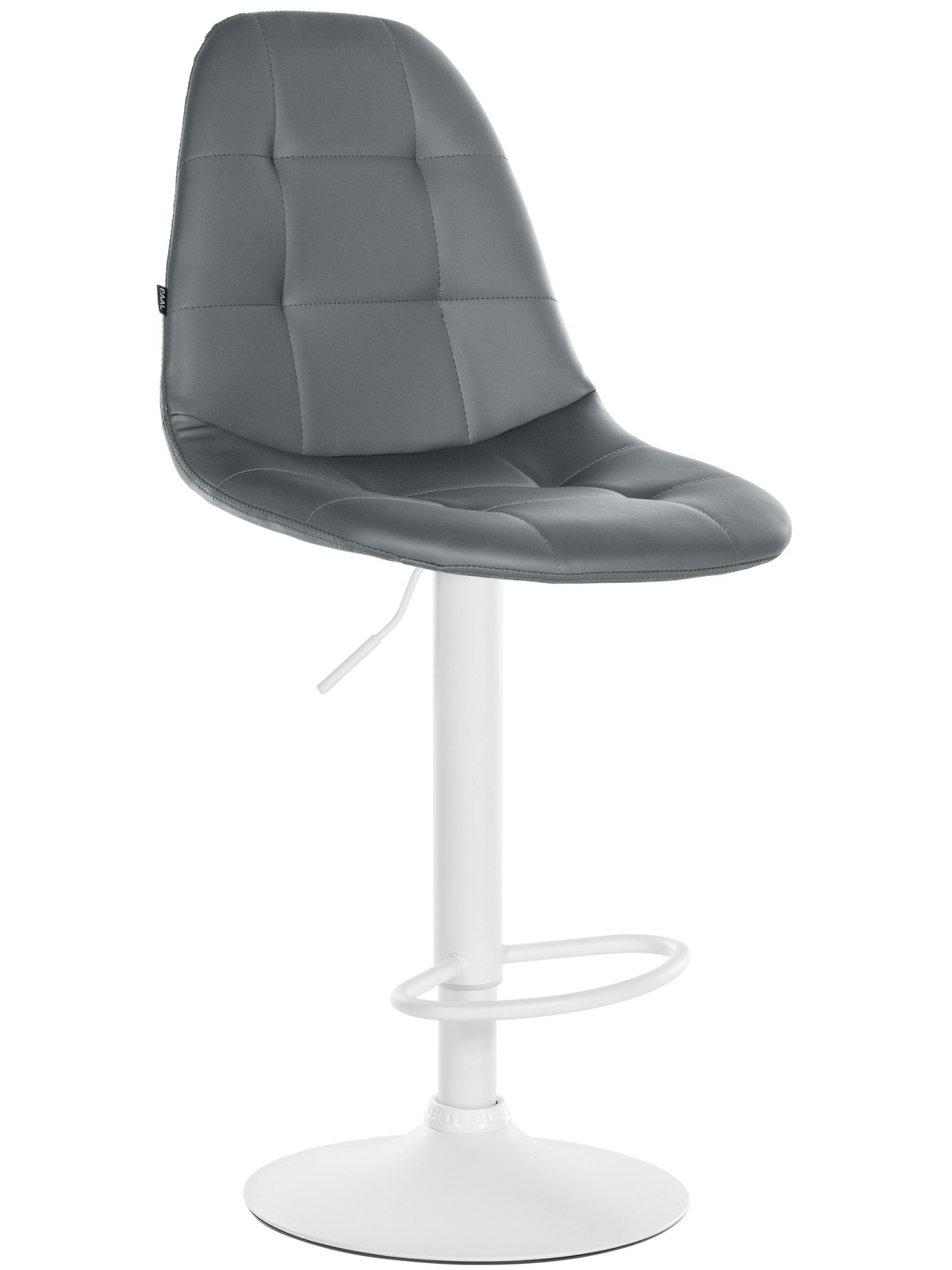 Tabouret de bar Elmore simili cuir W, gris