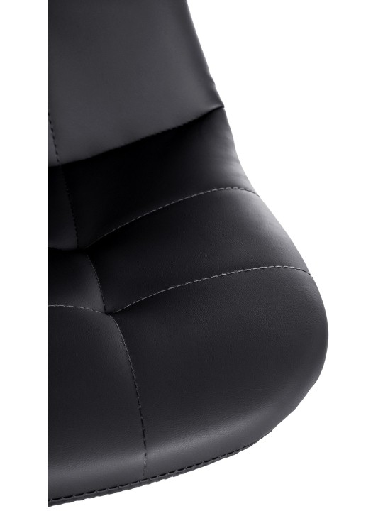 Tabouret de bar Elmore simili cuir W, noir