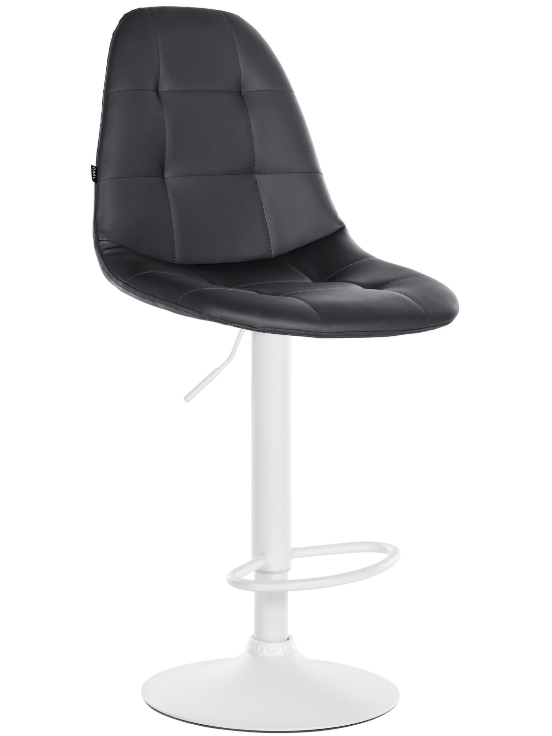 Tabouret de bar Elmore simili cuir W, noir