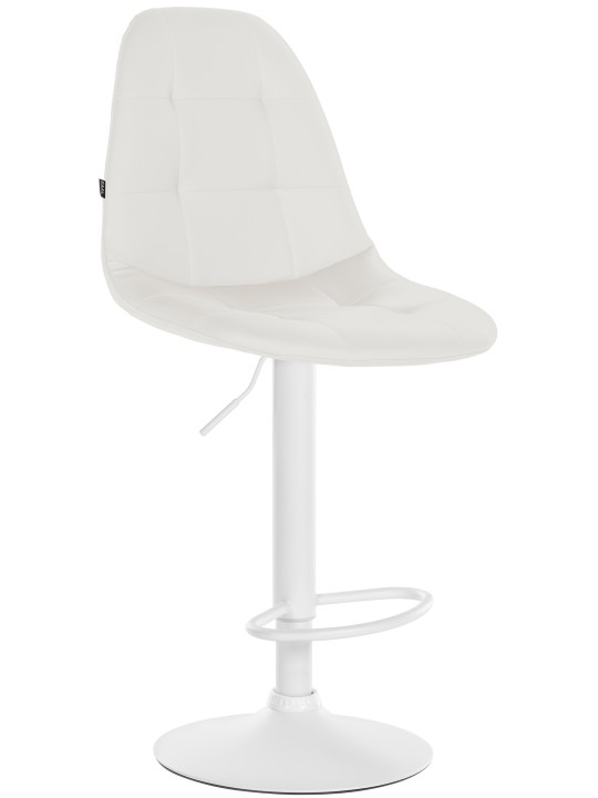 Tabouret de bar Elmore simili cuir W, blanc