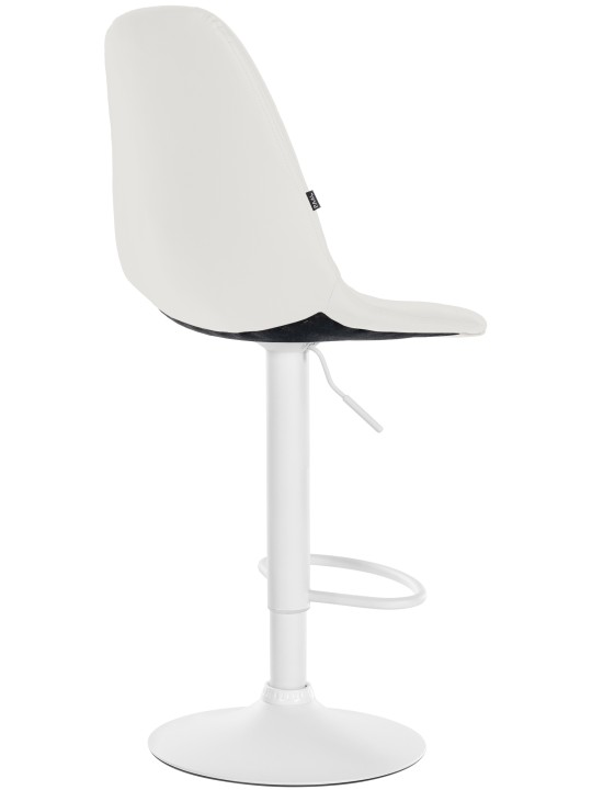 Tabouret de bar Elmore simili cuir W, blanc