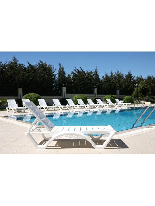 Lot de 10 bains de soleil Aqua, blanc