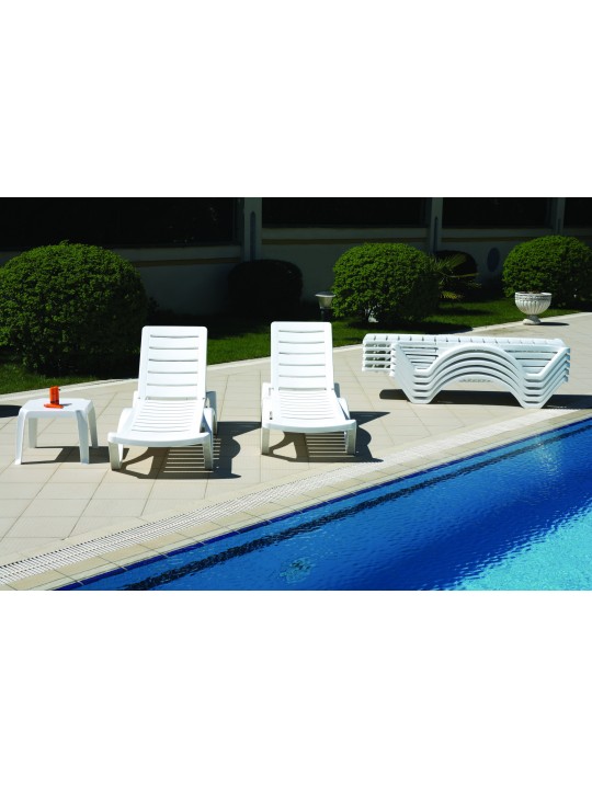 Lot de 10 bains de soleil Aqua, blanc